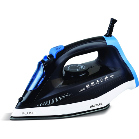 Havells Plush blk, 1600 Watts Steam Iron Press with Steam Burst Anti Drip Function (Black)