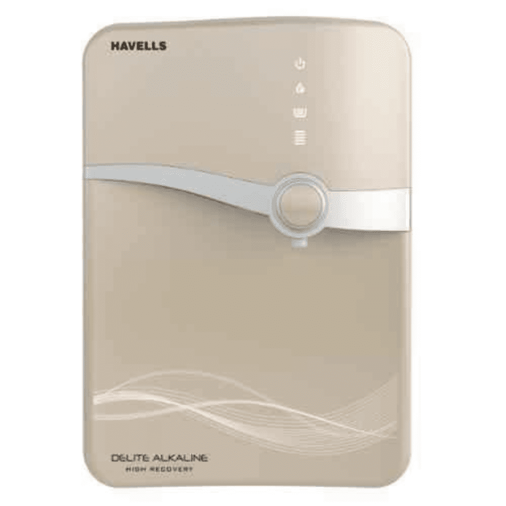 Havells Delite HR, 6.5 Ltrs Alkaline High Recovery RO + ECO + UV Alkaline Water Purifier, Beige & Silver