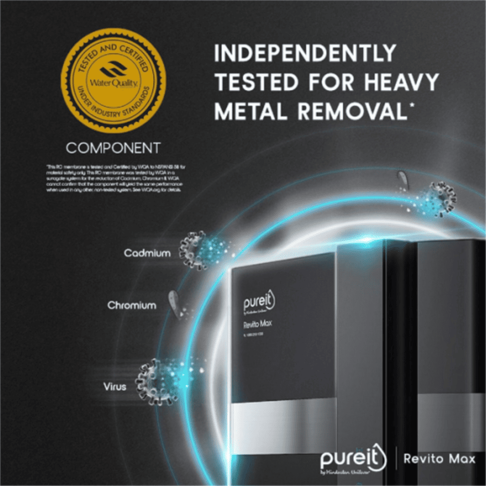 Pureit 9 Ltrs Storage RO+MF+UV in Tank + Minerals Water Purifier (Revito Max, Black)