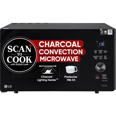 LG 28 Ltrs Stainless Steel Wi-Fi Enabled Charcoal Convection Microwave Oven (MJEN286UFW,Black)