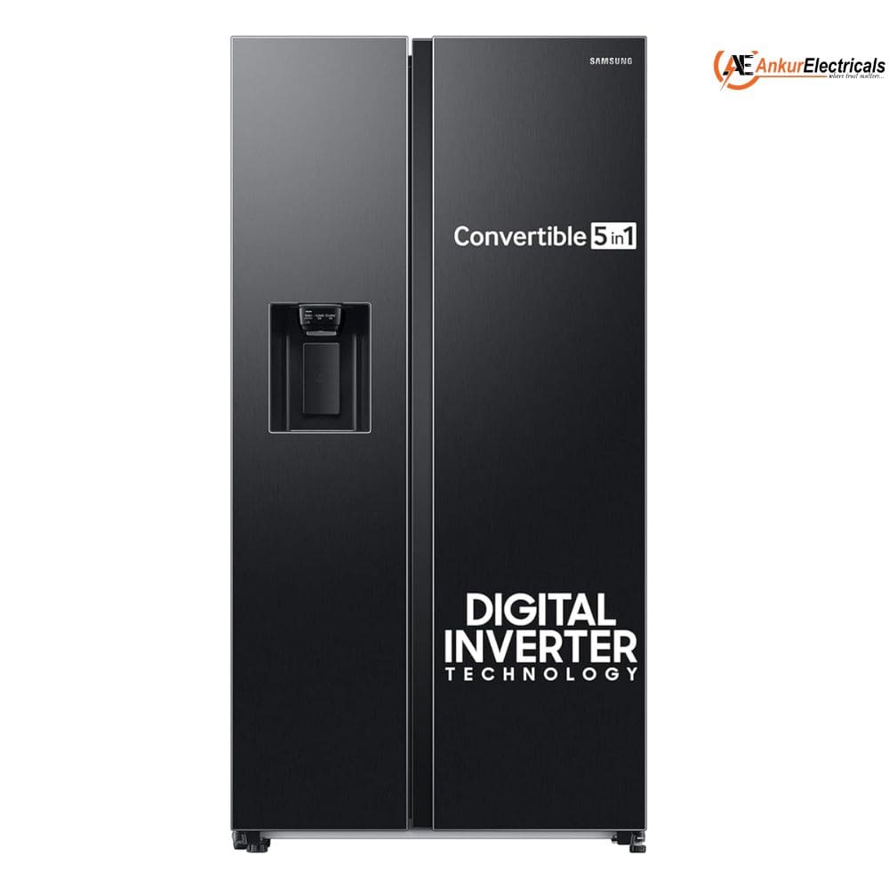 Samsung 615 Ltrs, 3 Star Side by Side Refrigerator (RS7HCG8543B1,Black)