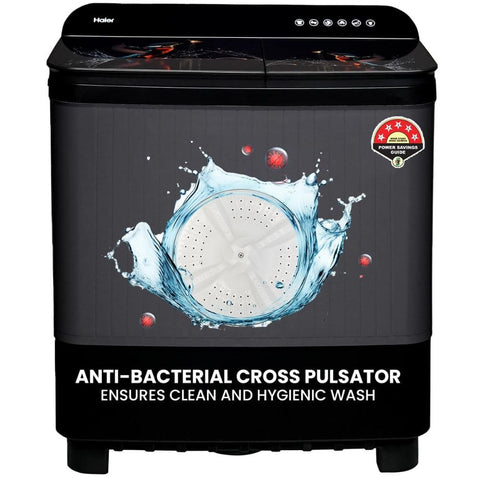 Haier 9 Kg 5 Star Semi-Automatic Top Load Washing machine (HTW90-178FL,Black)