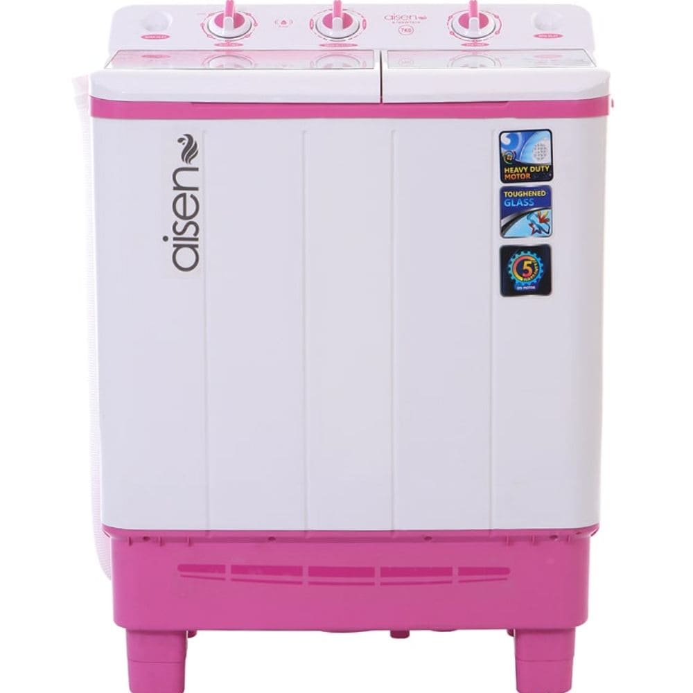 Aisen 7 Kg 5 Star Semi-Automatic Top Load Washing machine (A70SWT631,Pink)