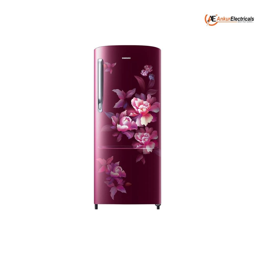 Samsung 183 Ltrs, 2 Star Digital Inverter, Direct Cool Single Door Refrigerator (RR20H2712HN, Himalayan Poppy Red)