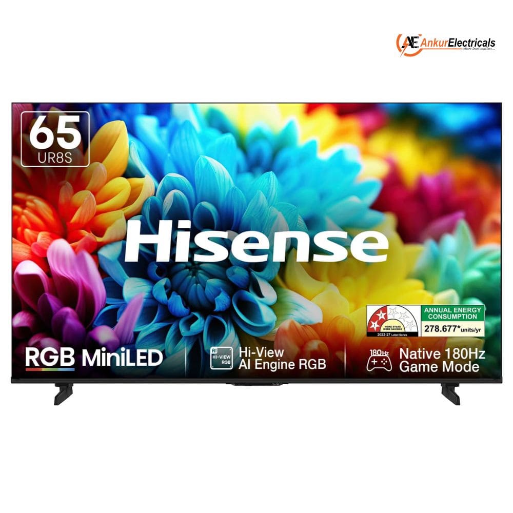 Hisense 65UR8S, 65 Inches 4K Micro RGB MiniLED Smart TV, Black