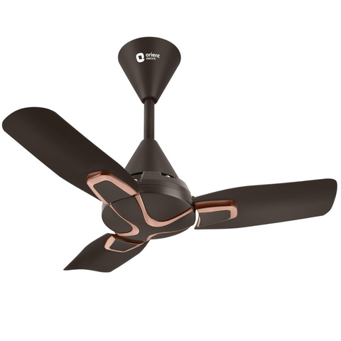 Orient Electric Jazz, 600mm 3 Blade Designer Ceiling Fan with fluidic ring design, 100% Copper motor & Double ball bearing (Metallic Bronze Copper)