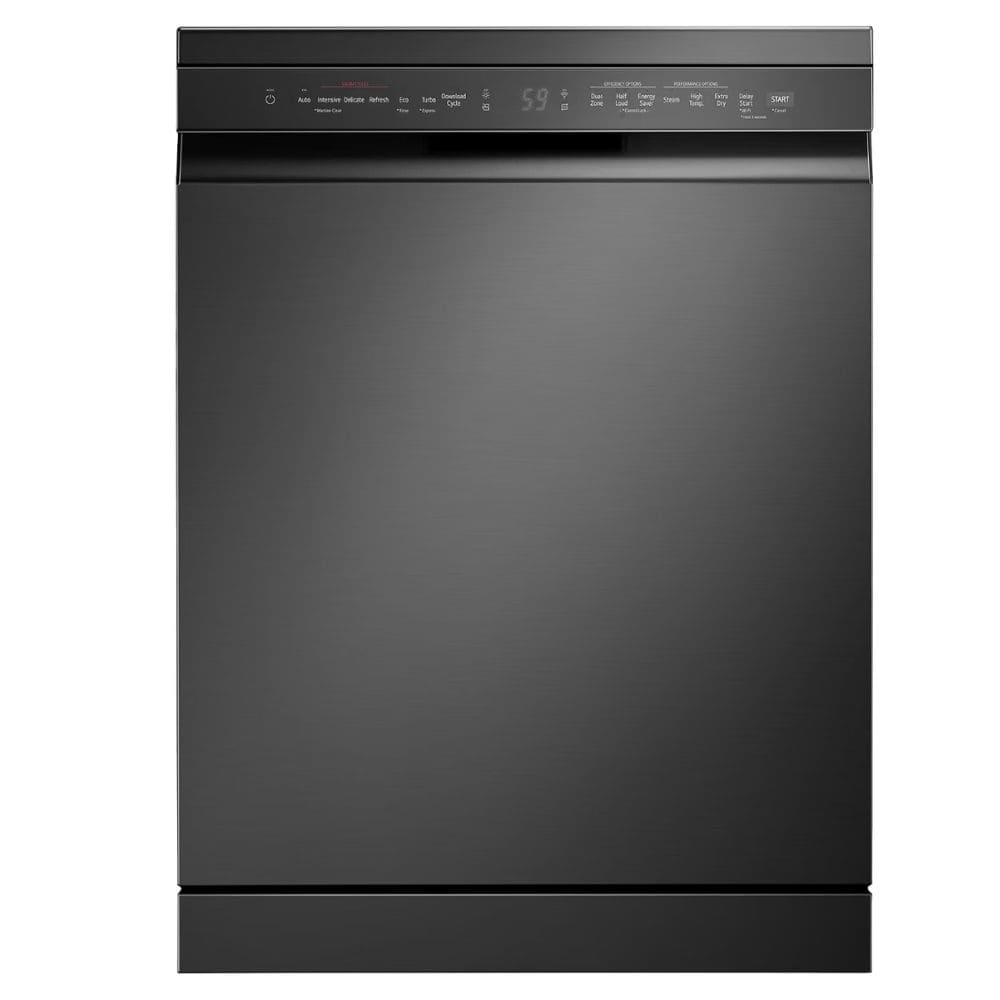 LG 15 place settings Free Standing Dishwasher with True Steam Quad Wash & Inverter Direct Drive (DFB435FM, Matte Black)