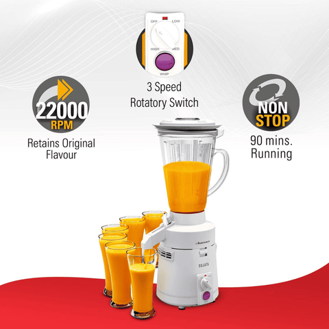 Sujata 900 Watts Mixer Blender with 3 Ltrs Larg tab Jar (Megamix, White)
