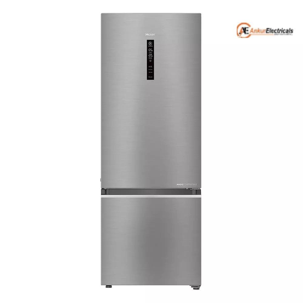 Haier 325L 2 Star Inverter Frost Free Double Door Bottom Mount Refrigerator (HRB 4052BISA P Inox Steel)