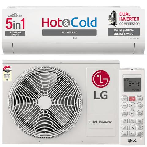 LG TSNH19VNXE, 1.5 ton 3 Star Hot & Cold DUAL Inverter Split Air Conditioner Copper