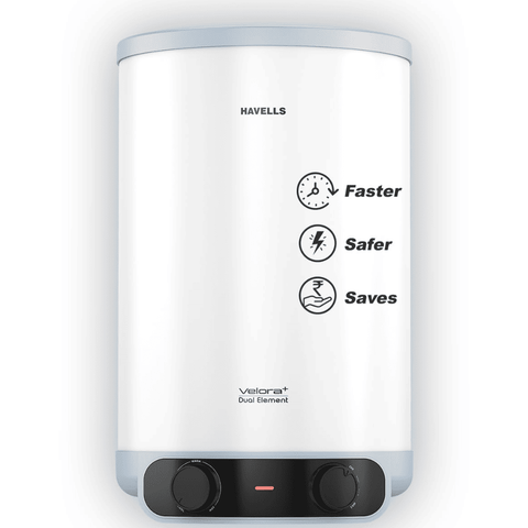 Havells 15 Ltrs Vertical Storage 5 Star Water Heater Geyser (VELORA+, White)