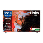 Haier H55M80FUX, 55 Inches 4K Ultra HD Mini LED Smart TV, Black