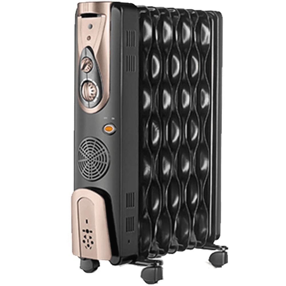 Orient 13 Wave Fins, 2900 Watts Oil Filled Radiators Room Heater Electric PTC Fan (OFR13, Black)
