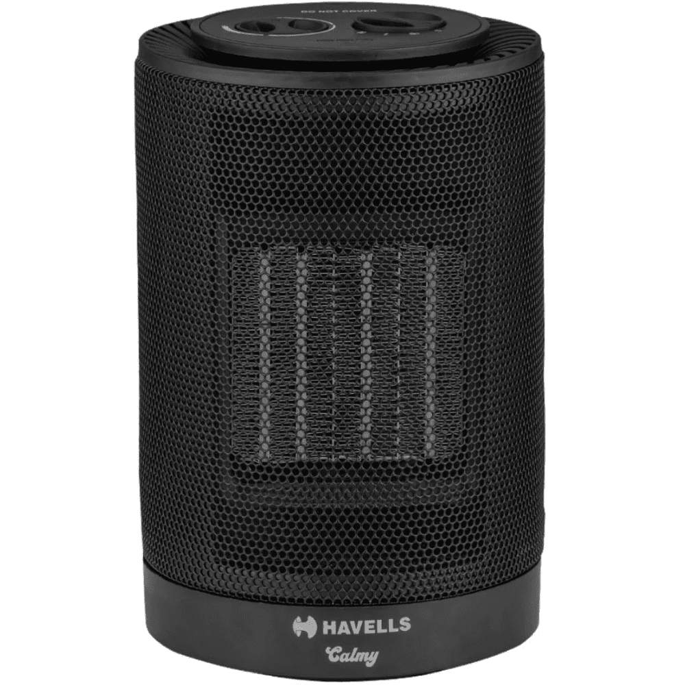 Havells 1200 Watts CALMY Ceramic Heating Element Room Heater with PTC Fan (Black)