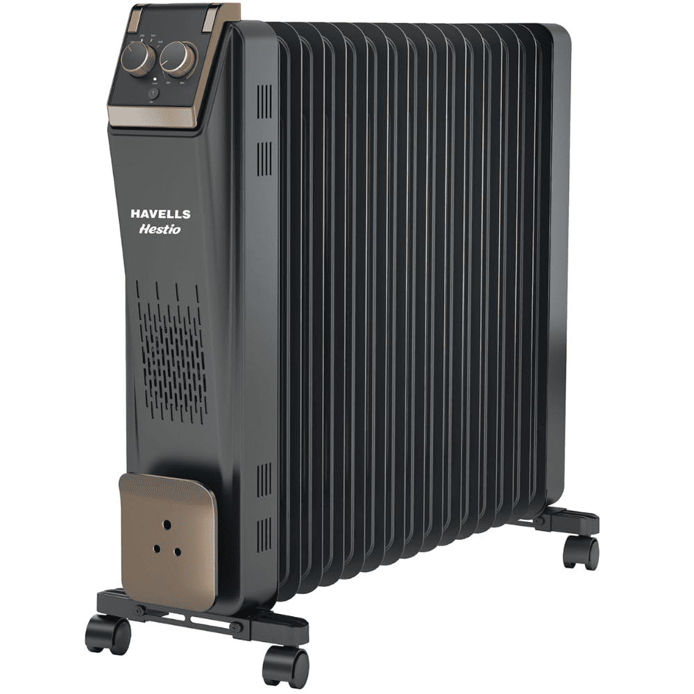 Havells 13 Straight Fins, 2900 Watts Oil Filled With PTC Fan Room Heater (Hestio Ofr 13f, Black)