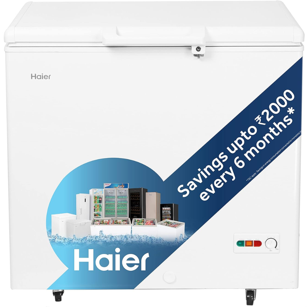 Haier HFC-230SM5, 218 Ltrs Top chest Single Door Convertible Deep Freezer, White