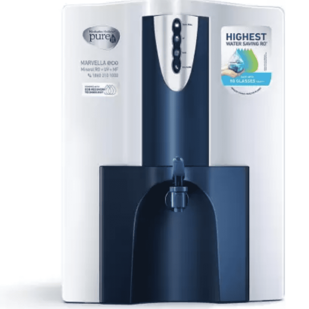 Pureit 10 Ltrs, RO+UV+MF Wall Mountable Water Purifier (Marvella, White & Blue)