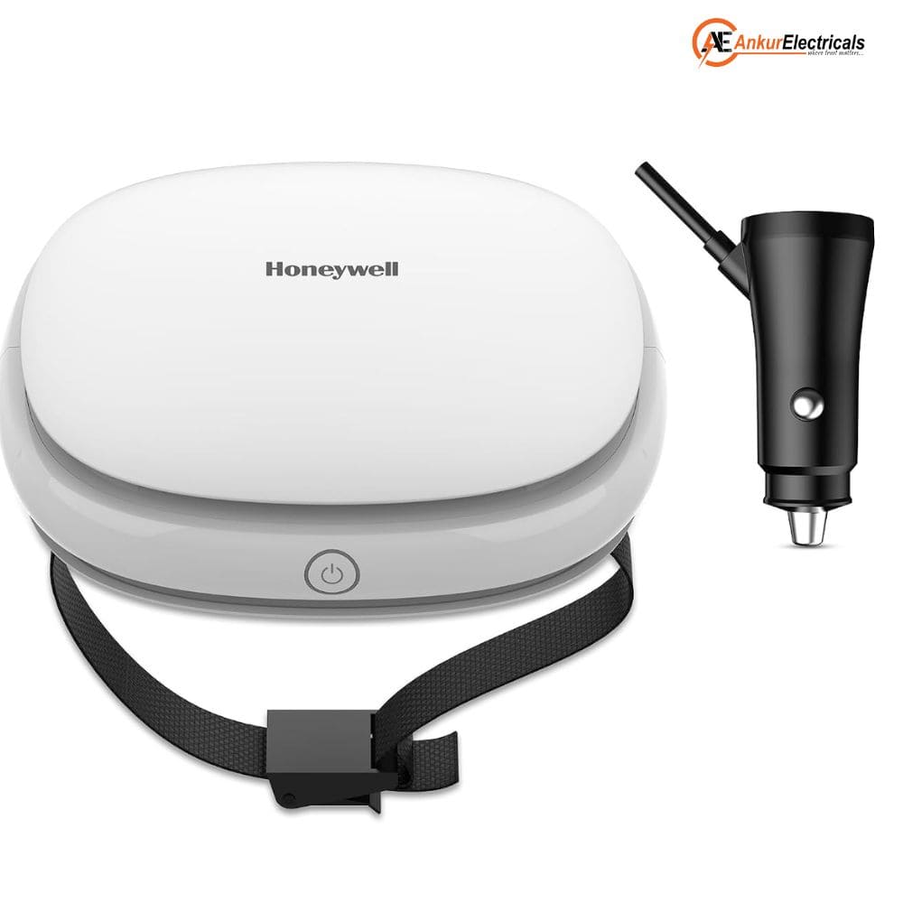 Honeywell Move Pure 3, 2 stage filtration process with HEPA Filter Car Air Purifier (57sqft, White)