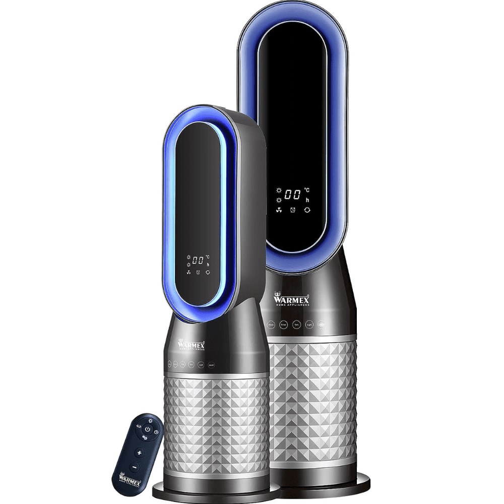 Warmex 2000 Watts Tower Fan Room Heater with Led Display (B-PFH2000 Black & Grey)