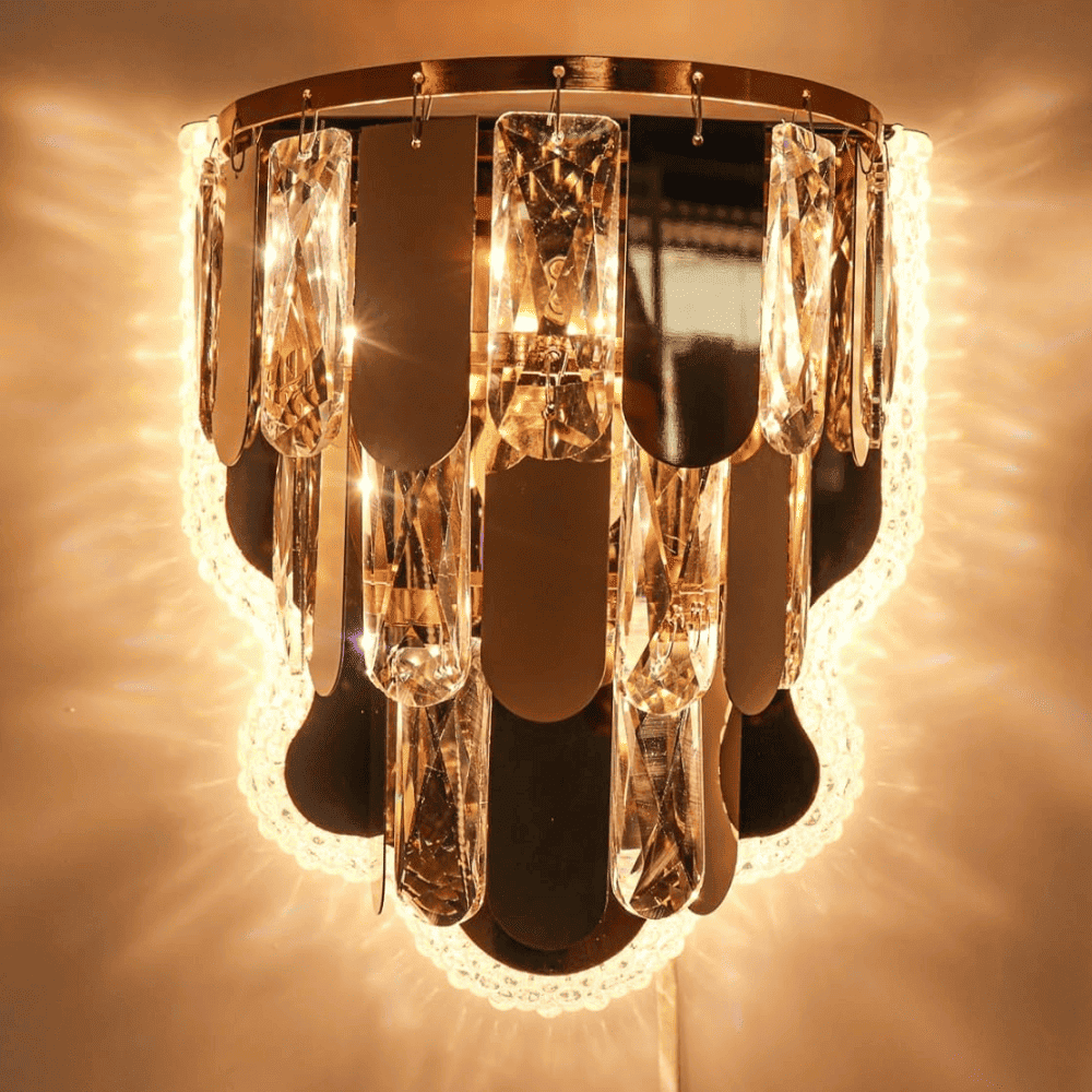 Wall Prisha lights Chandeliers Round Ceiling Lights and Lamps for Living, Bedroom (Multicolor,Glass)