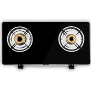 Sunflame Cooktop, Star 2B SS, 2 Burner 58 cm Manual Ignition Glass Top Stainless Steel Burner 2 Medium Gas Stove (Black)