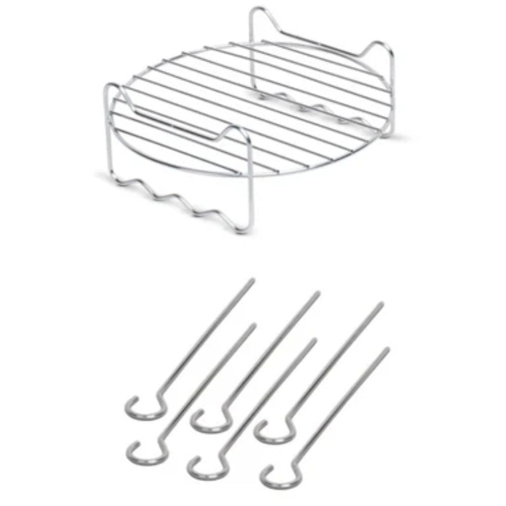 Philips Party Sizzler Kit  Double layer grill rack, skewers with Extra Large Airfryer (HD9815/01, Silver)