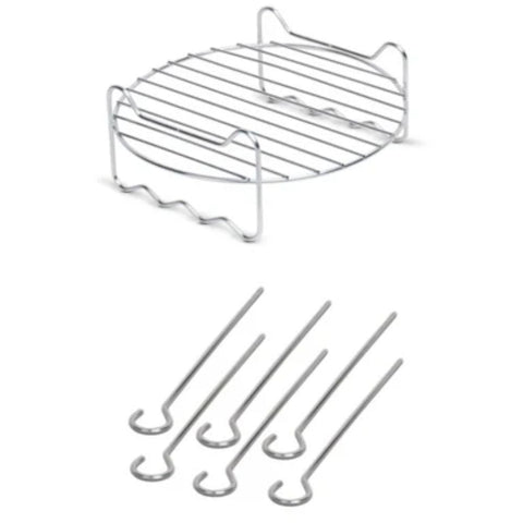Philips Party Sizzler Kit  Double layer grill rack, skewers with Extra Large Airfryer (HD9815/01, Silver)