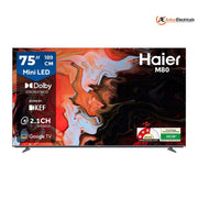 Haier H75M80FUX, 75 Inches 4K Ultra HD Mini LED Smart TV, Black