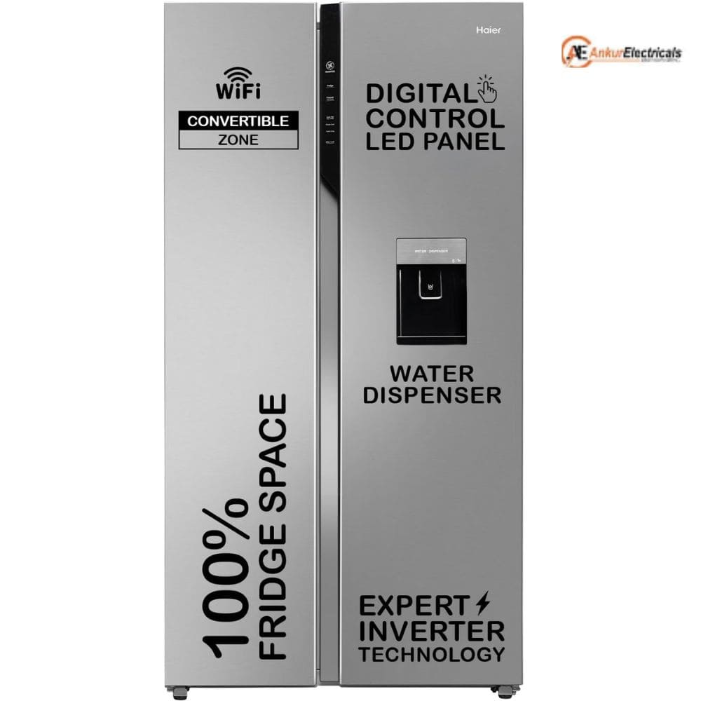 Haier 602 Ltrs, 3 Star Expert Inverter Frost Free 2 Door Side by Side Refrigerator (HRS 682SWDU1)