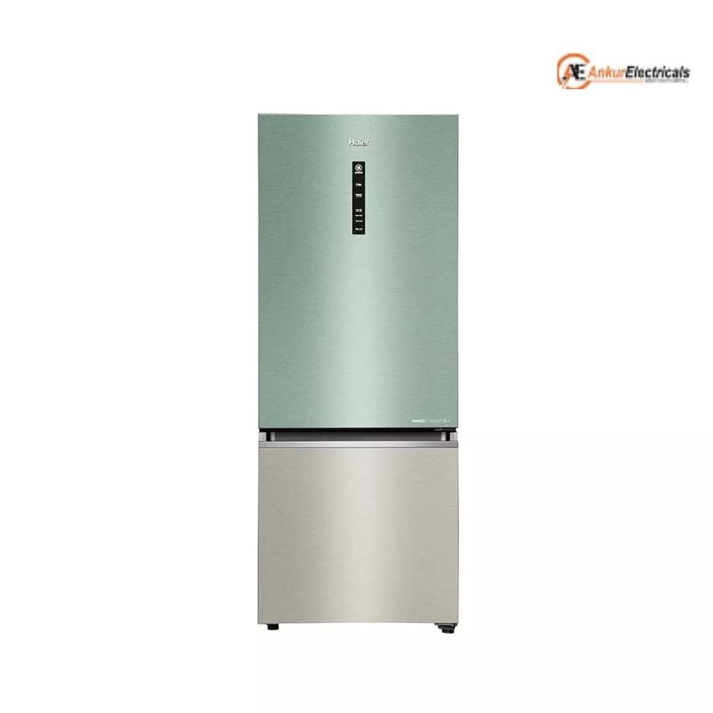 Haier 325L 2 Star Inverter Frost Free Double Door Refrigerator (HRB 3752SGGA P, Sage Green Glass)