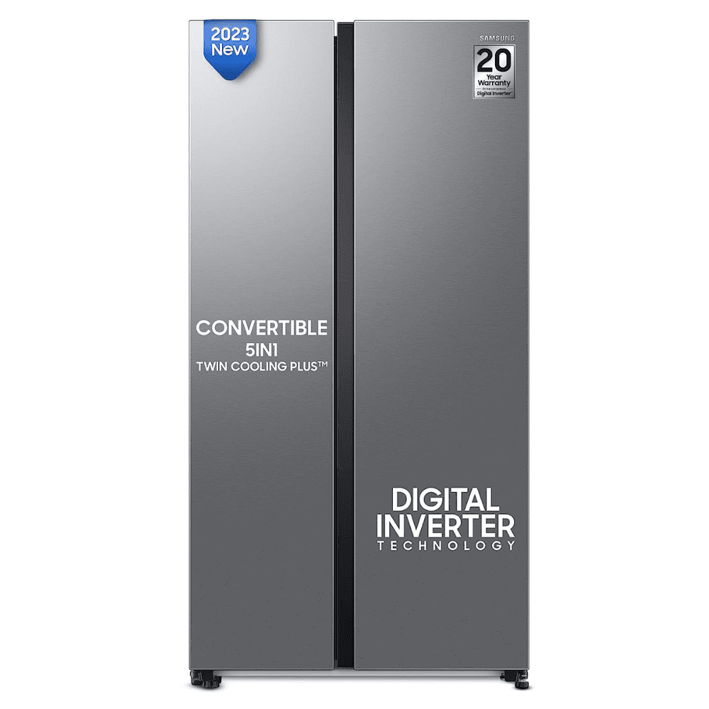 Samsung 653 Ltrs 3 Star, Inverter Frost Free, Side-by-Side Refrigerator (RS76CG8113SL)