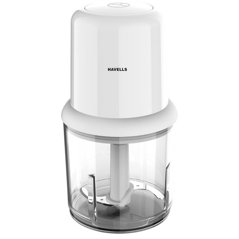 Havells Coral, 200 Watts Stainless Steel Blade Electric Chopper with 750ML Choping Bowl (White)