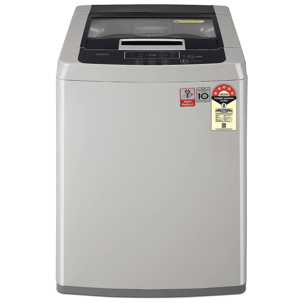 LG 7.5 Kg 5 Star Smart Inverter Fully-Automatic Top Load Washing machine (T75SKSF1ZA, Middle Silver)