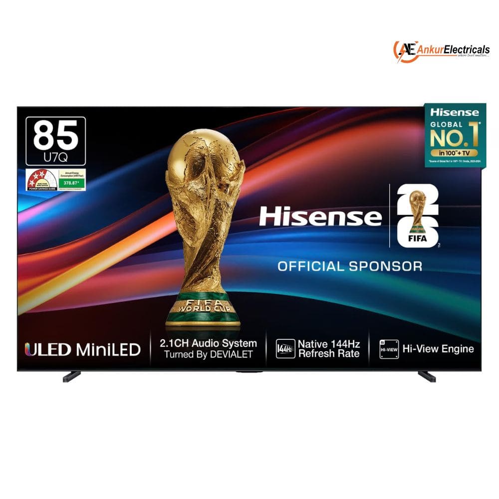 Hisense 85U7SE, 85 Inches 4K Ultra HD Smart QLED TV, Black