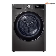 LG 9 Kg Front Load Dual Inverter Heat Pump with EcoHybrid Technology Washer Dryer (DHV09SAB, Black Steel)