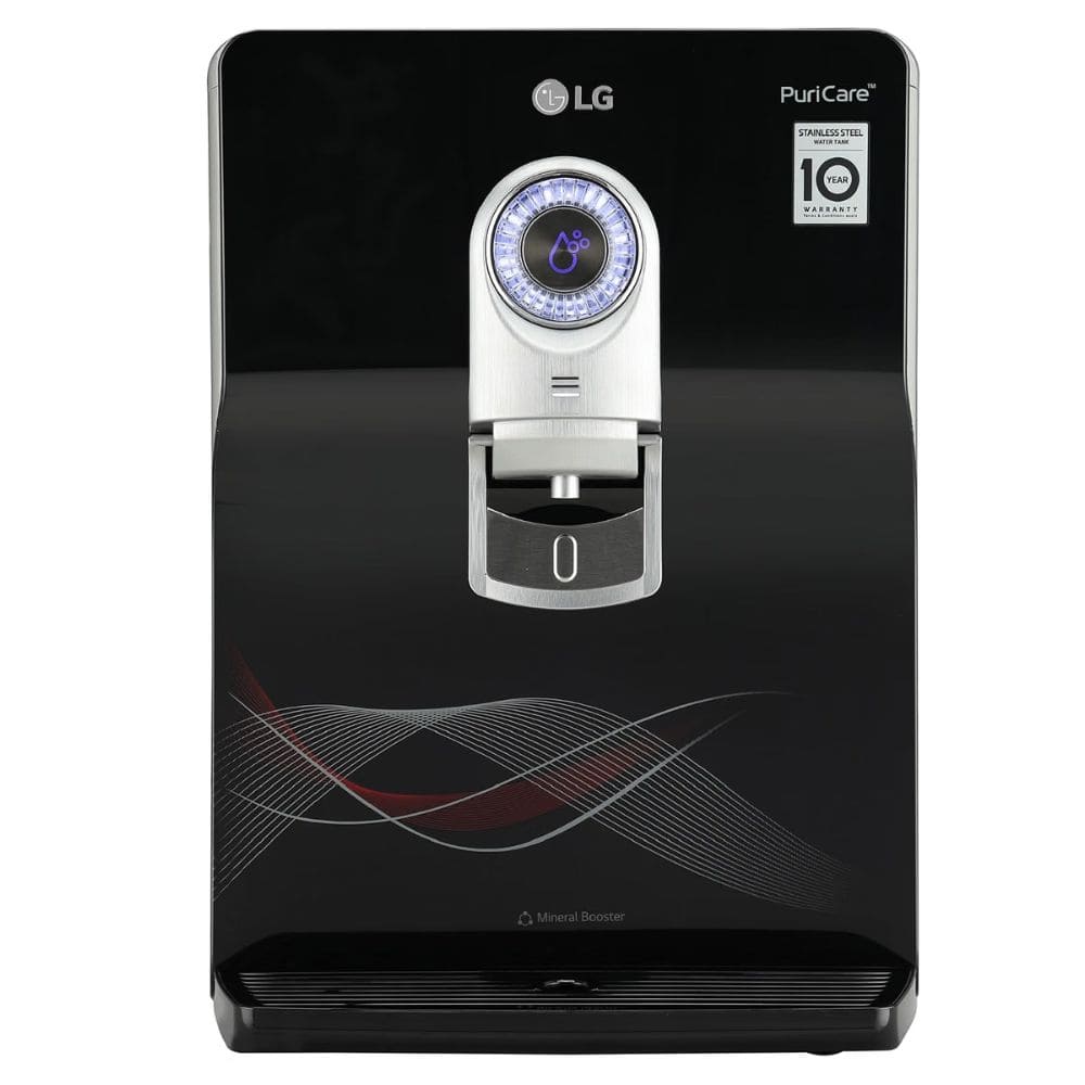 LG 8 Ltrs Storage, RO+UV+UF+Mineral Booster Steel Tank Water Purifier (WW184ETB,Black)