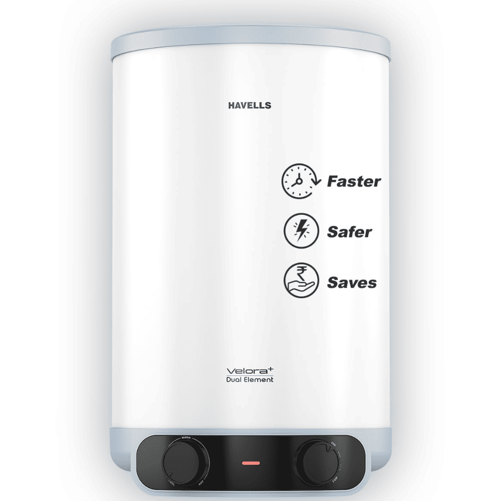 Havells 25 Ltrs Vertical Storage 5 Star Water Heater Geyser (VELORA+, White)