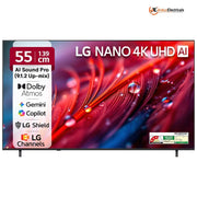 LG 55NU875BPLA, 55 Inches 4K Ultra HD Nano Smart LED TV, Black