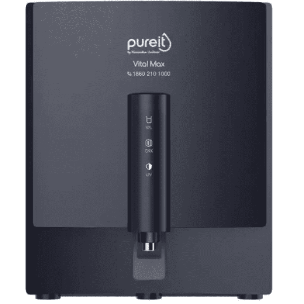 Pureit 7 Ltrs Storage RO+UV+MP Wall Mountable Water purifier (Vital Max WR3740P, Black)
