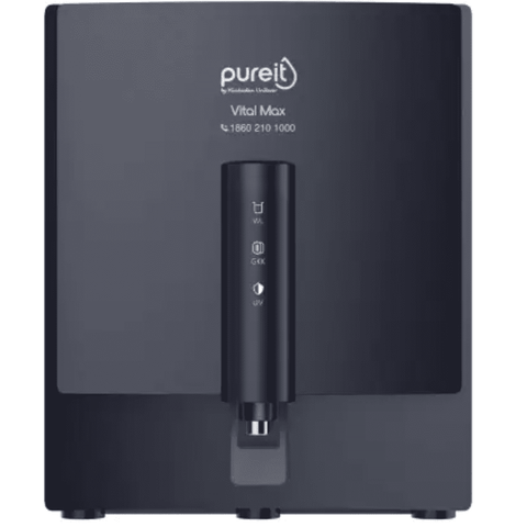 Pureit Vital Max WR3740P, 7 Ltrs Storage RO+UV+MP Wall Mountable Water purifier, Black