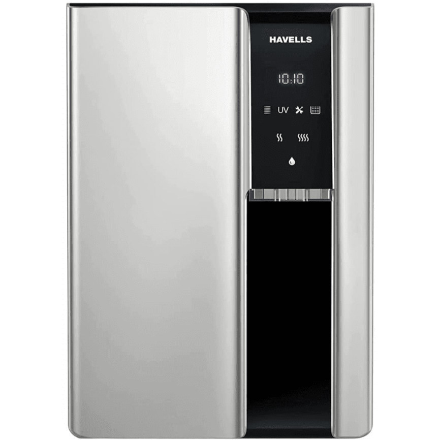 Havells Gracia, 7.5 Ltrs Alkaline RO + UV Purified Alkaline, Hot and Ambient Water Purifier, Silver & Black