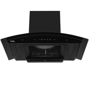 Hindware CELESIA BK, 90 cm 1500 m3/hr Heat Auto Clean Curved Glass Wall Mounted Chimney (Black)