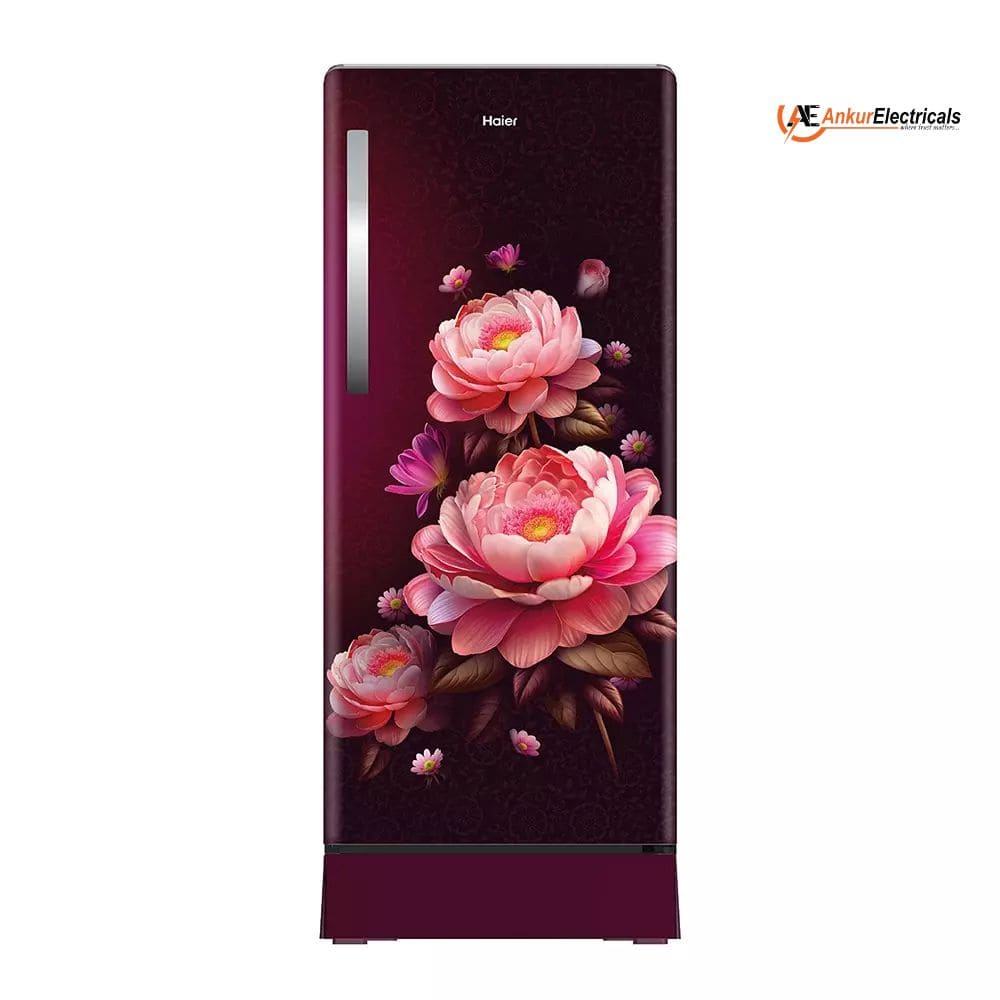 Haier 190 Ltrs, 5 Star Direct Cool Single Door Refrigerator (HRD 2115PRBA N, Red Blossom)