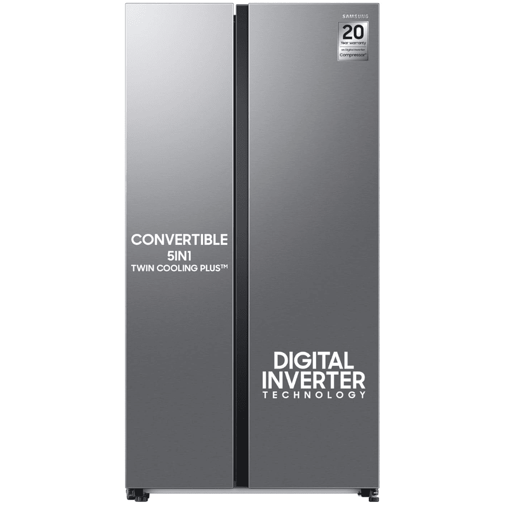 Samsung 644 Ltrs 3 Star, Inverter Frost Free, Side-by-Side Refrigerator (RS76CG8133SL)