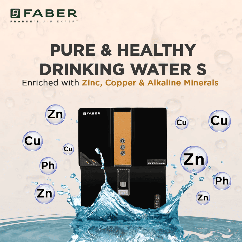 Faber FWP Health Guard, 6 Ltrs Storage, RO + UV + MAT + Vitamin C Water Purifier, White