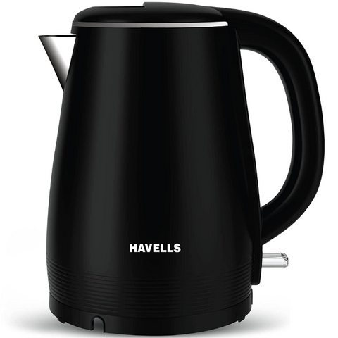 Havells GHBKTAYK150, 1500 Watts 1.5 Litres Electric Aquis Plus Kettle, Double Layered Cool Touch Outer Body (Black)