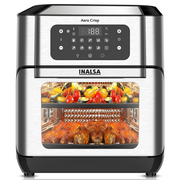 Inalsa Aero Crisp, 1500 Watts 12 Litres Electric Air Fryer, 10 Preset Menu (7-in-1, Black & Silver)