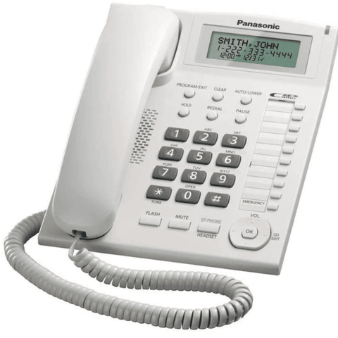 Panasonic KX-TS880MX, Single Line Corded Landline Phone (White)