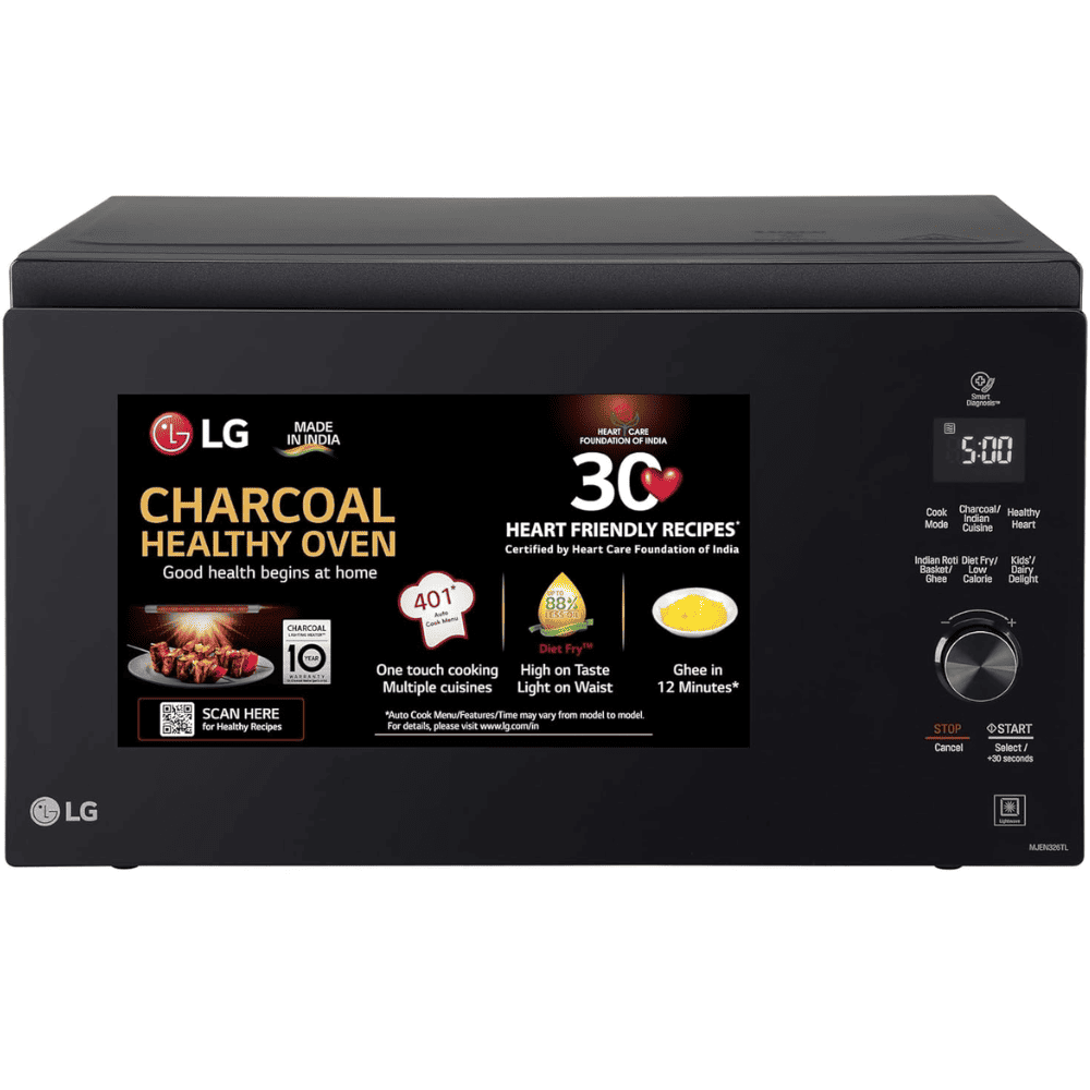 LG 32 Ltrs Stainless Steel Convection Microwave Oven All in One Charcoal (MJEN326TL,Black)