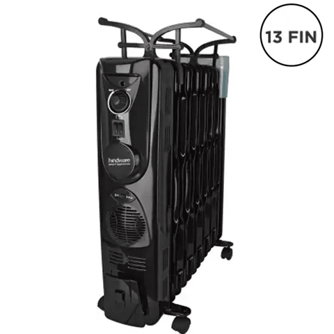 Hindware Atlantic VELDA 13 Fins, 2900 Watts Oil Filled Radiator Room Heater, Black